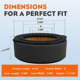Hipa 208cc filter kit dimensions fit precisely for Craftsman and Troy-Bilt.