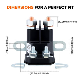 Hipa easy-installation 4-terminal solenoid for compatible mowers