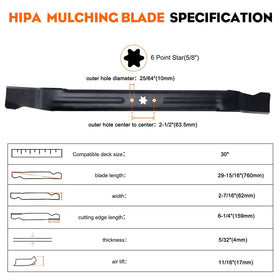 Hipa mulching blades reduce clippings and promote eco-friendly lawn care