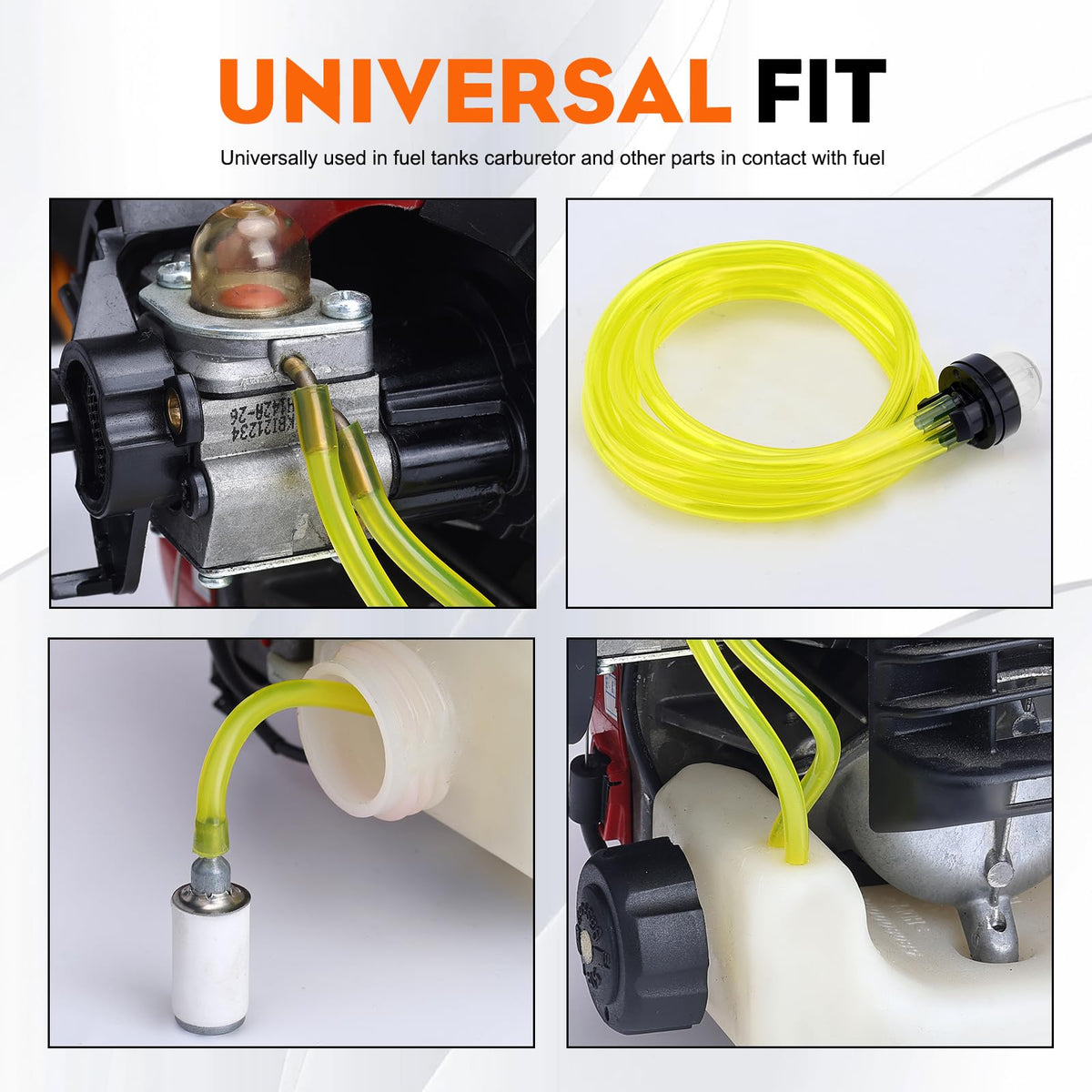 Hipa ethanol-resistant PVC fuel line ready for small engines