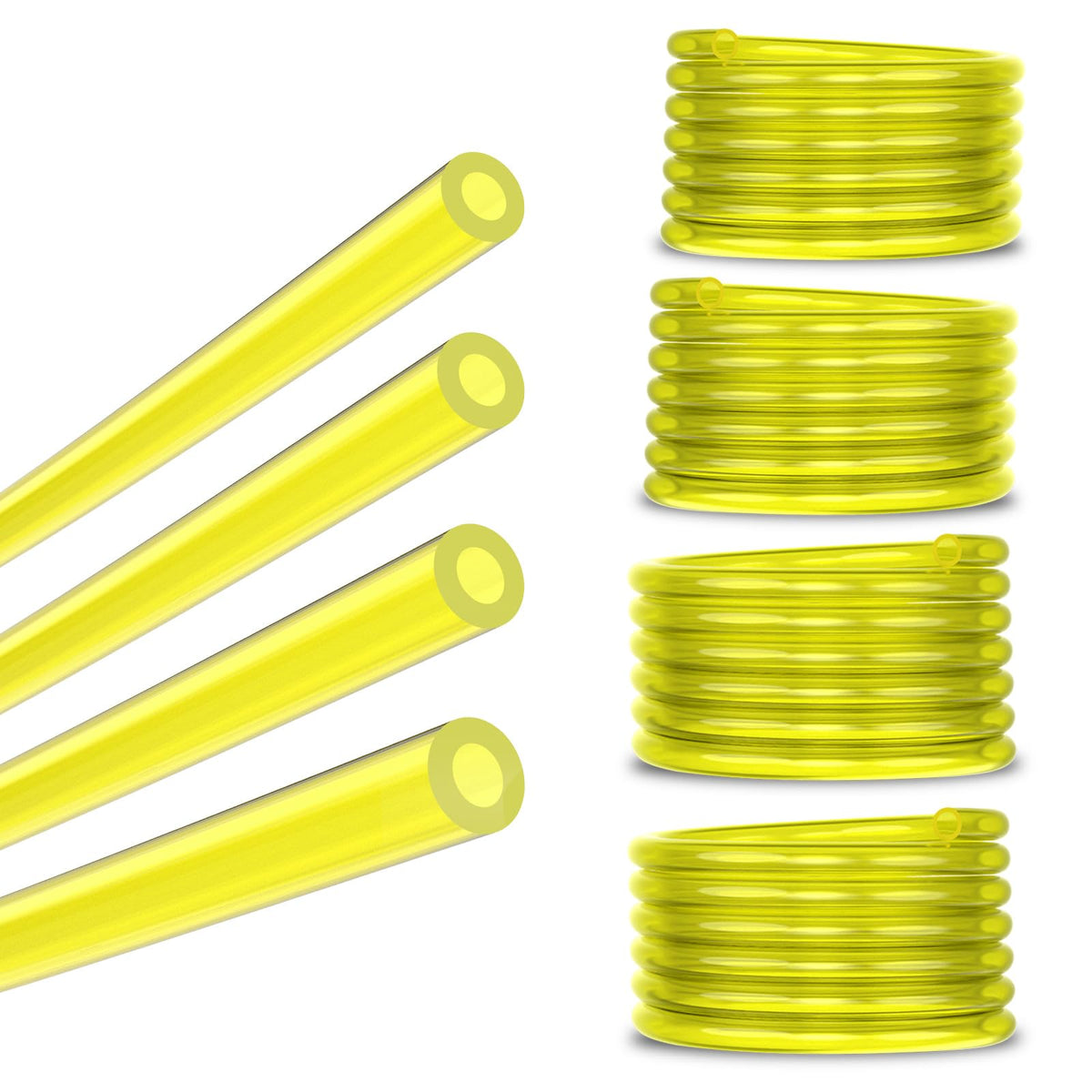 Hipa four-foot multi-size fuel line hose pack for small engines, versatile and ready.