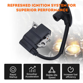 Close-up of Hipa FS110R ignition coil showing precise windings.