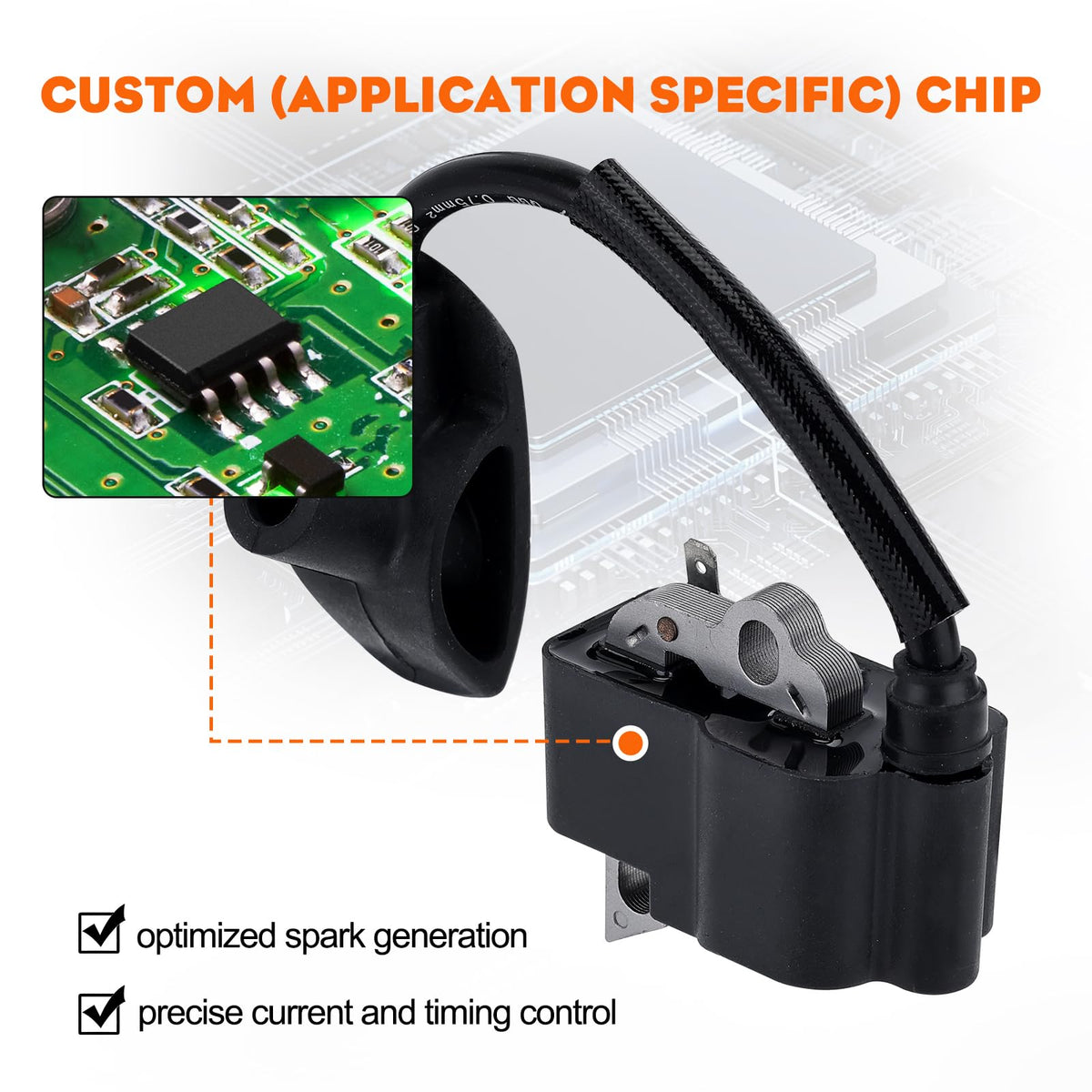 Hipa FS130R ignition coil installed on a STIHL trimmer for reliable starts.
