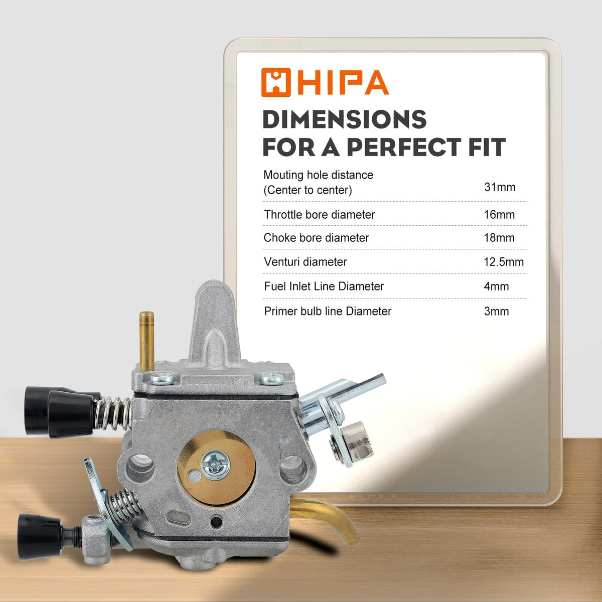 Hipa FS250 carburetor package includes gaskets and spark plug