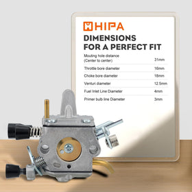 Hipa FS250 carburetor package includes gaskets and spark plug