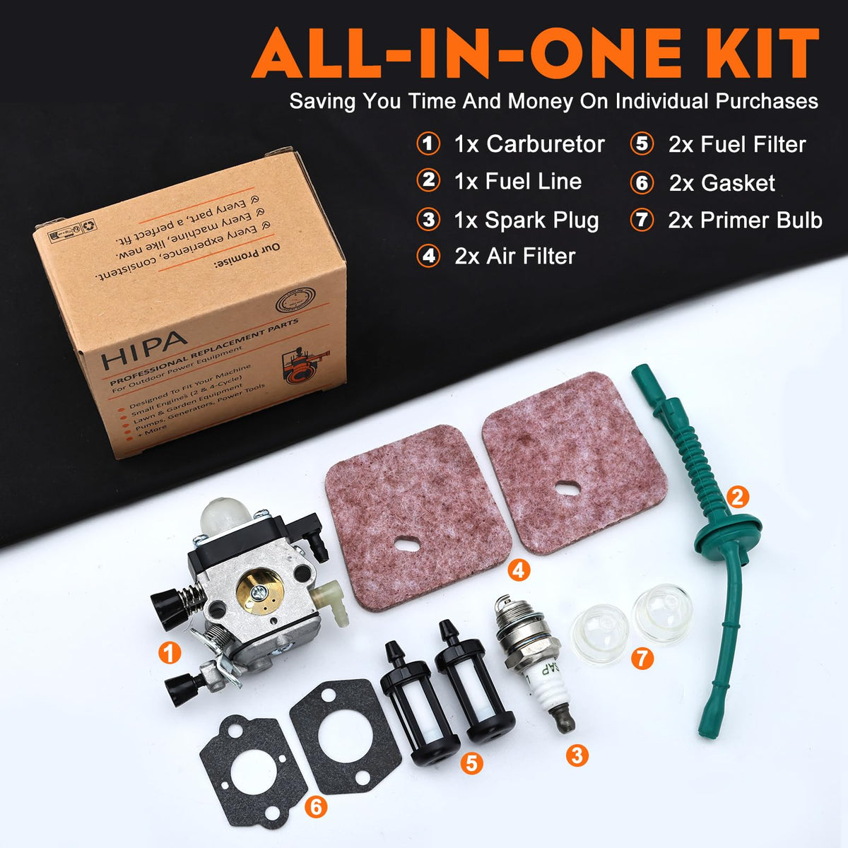Hipa FS38 carburetor packaging displays complete replacement kit