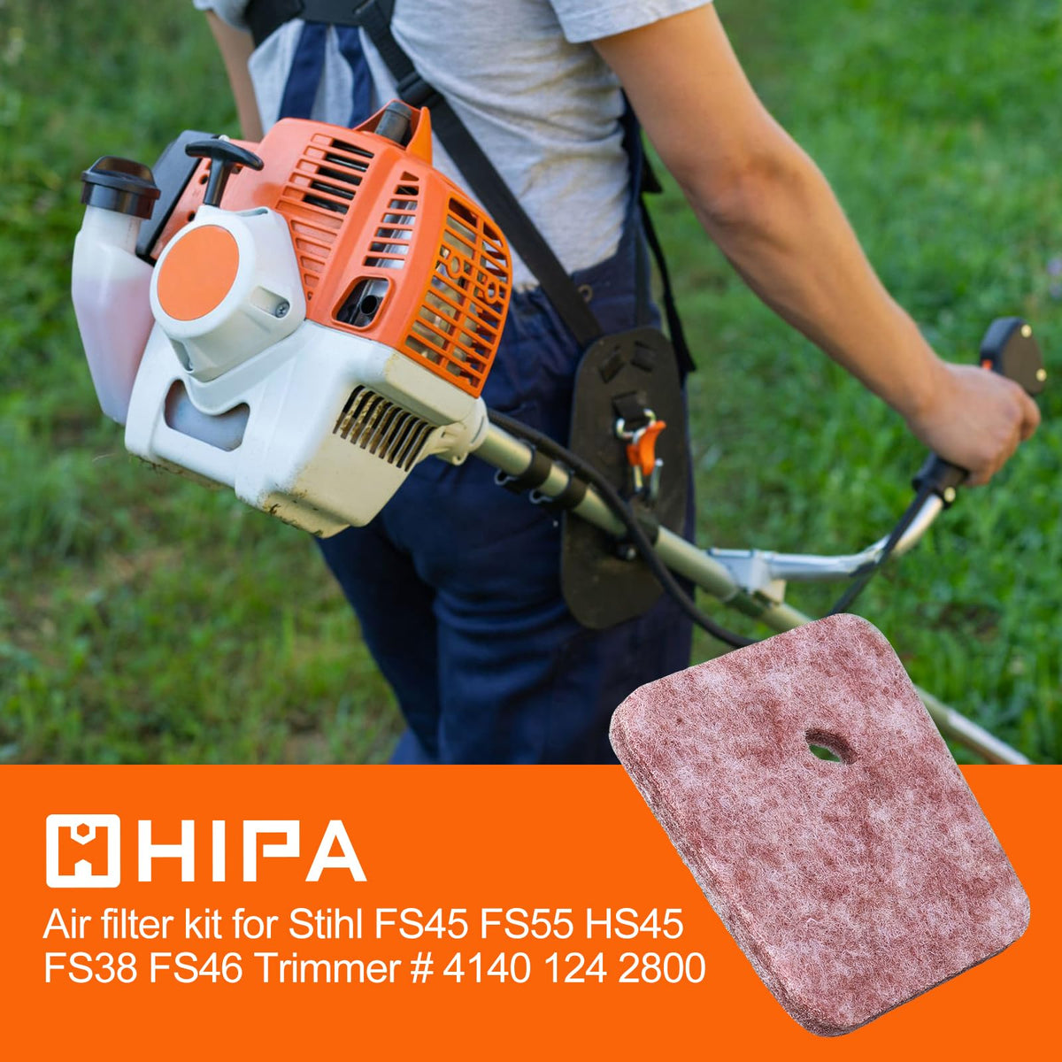 Hipa FS45/FS55 air filter kit components laid out for quick part identification.