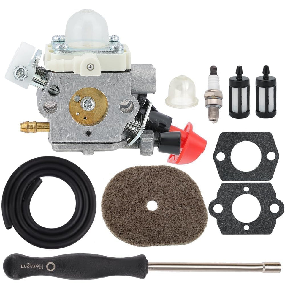 Hipa FS56RC carburetor top view showing precision fit and airflow potential