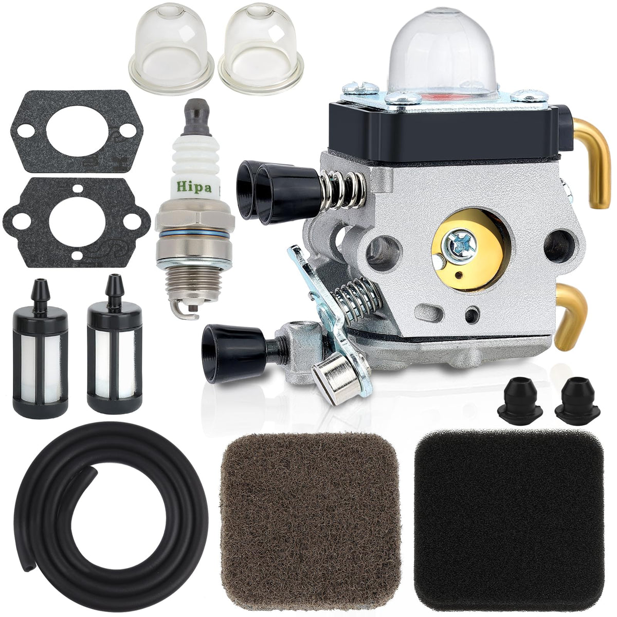 Hipa FS80R carburetor closeup for reliable power and smooth starts.