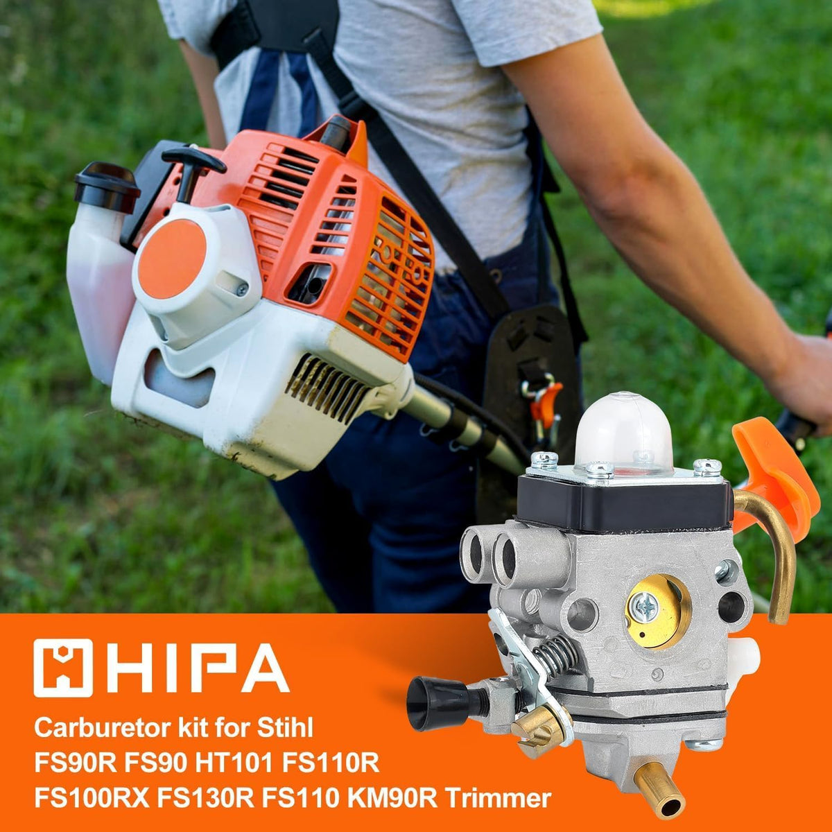 Hipa FS90R carburetor side detail highlighting brass components and durable build.