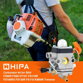 Hipa FS90R carburetor side detail highlighting brass components and durable build.