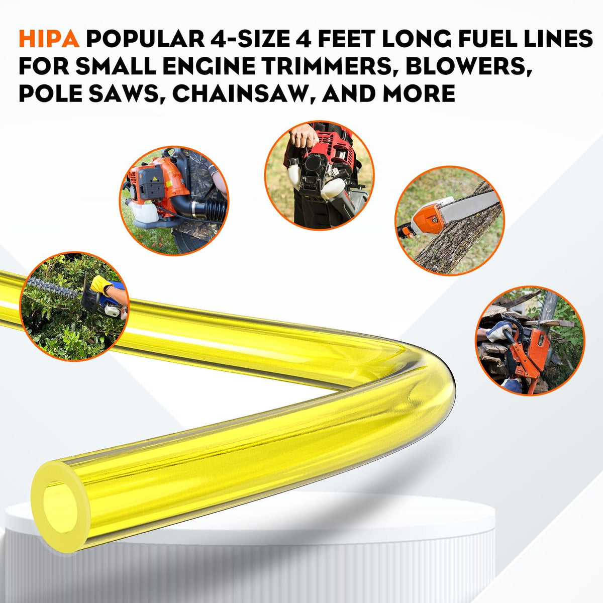 Hipa fuel line hose 2mm x 3.5mm, 4ft, ideal for precise small-engine connections.