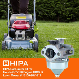 Hipa GCV190 carburetor kit showcases factory tuning for straightforward setup.