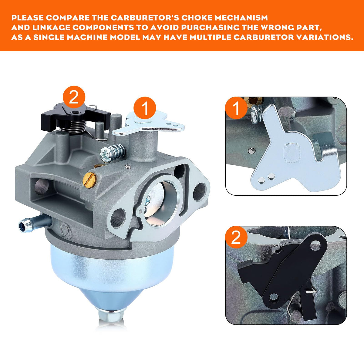 Hipa GCV190 carburetor on Honda engine demonstrates direct compatibility for easy replacement.