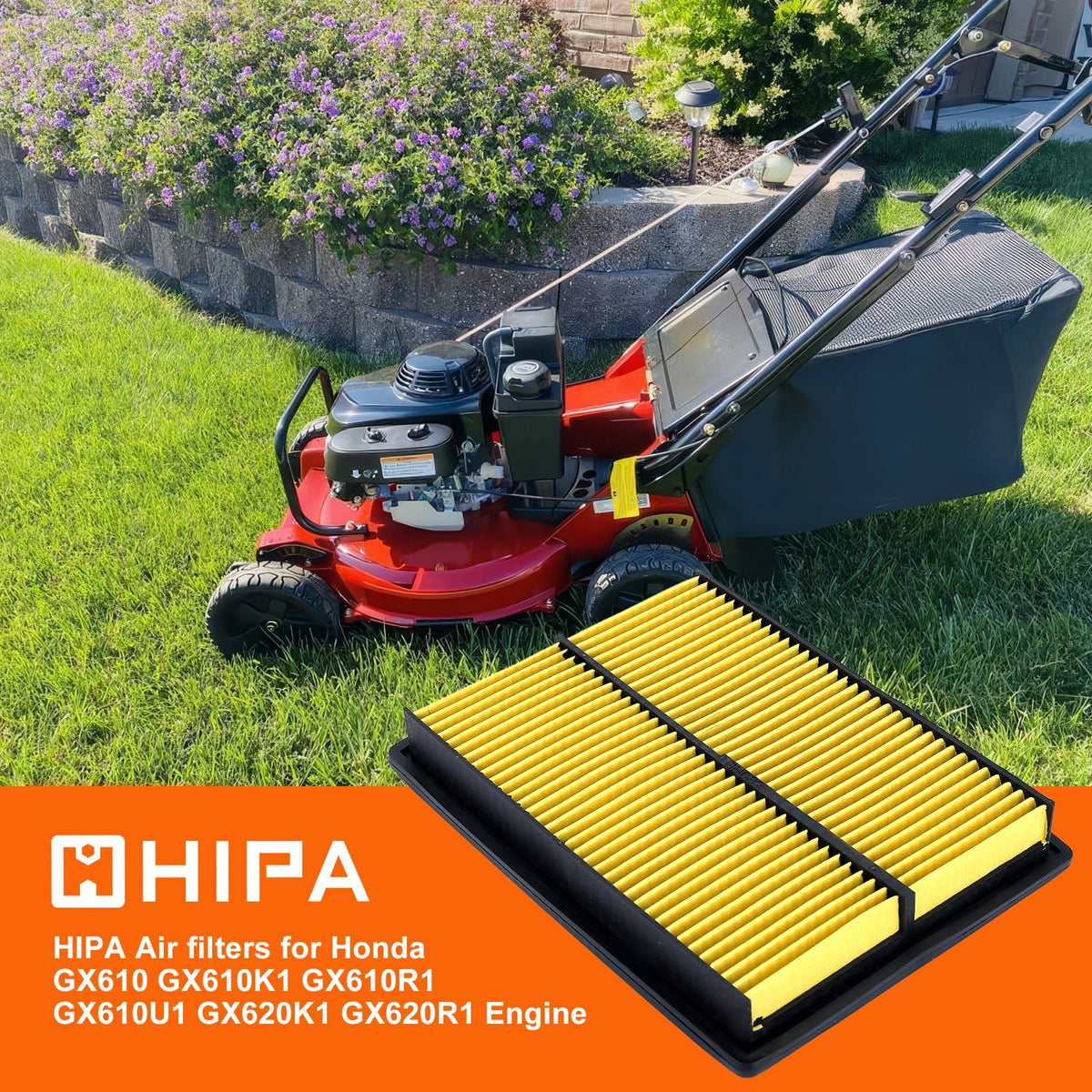 Hipa GX610 air filter close-up shows pleated media for efficient filtration.