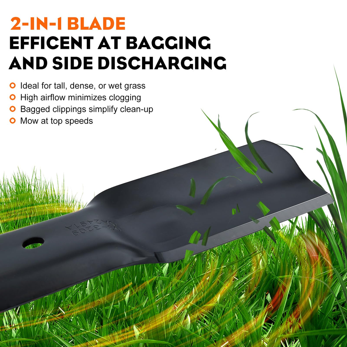 High-lift blade design from Hipa enhances upward airflow for clipping management.
