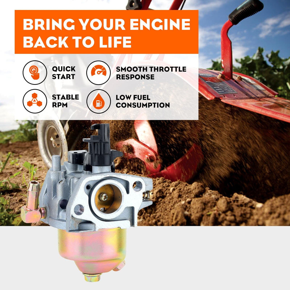 Hipa HUAYI spark plug enhances quick starting and steady idling.