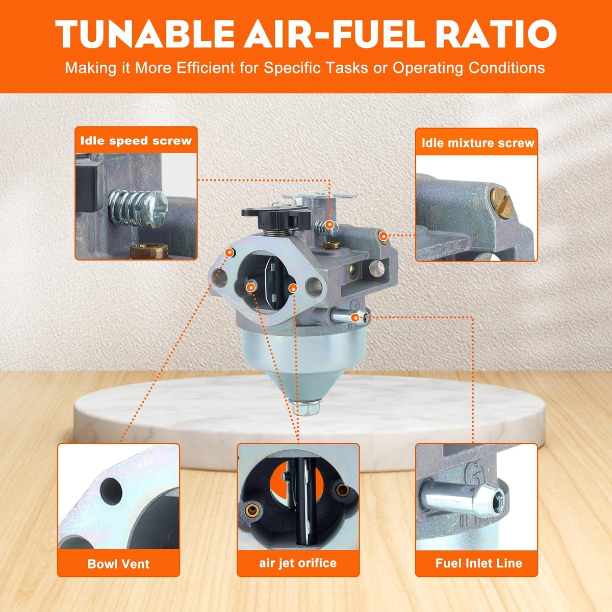 Hipa carburetor kit supports lawn care tasks with stable fuel delivery.