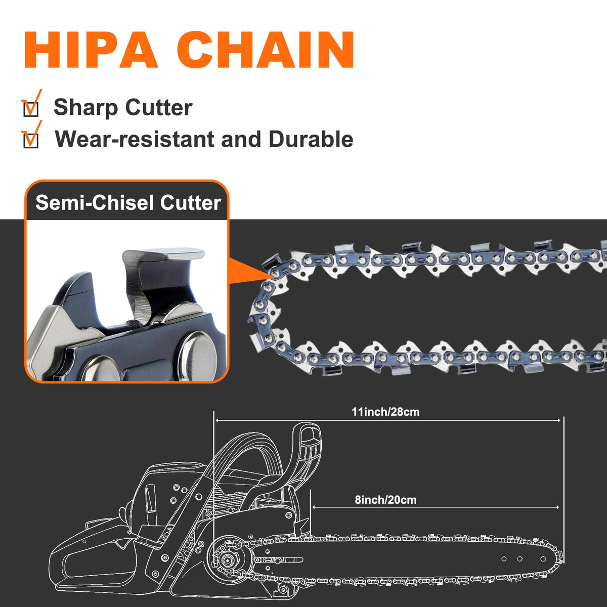 Hipa low kickback design reduces kickback risk during operation.