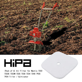 HIPA Mantis Tiller air filter packaging label shows model compatibility