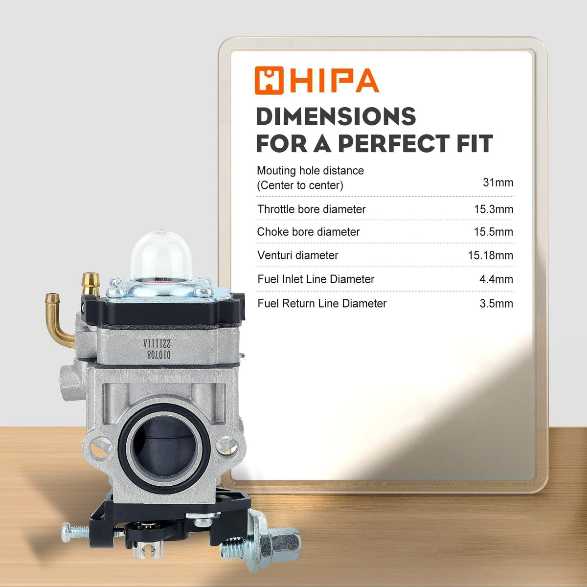 Hipa mounting hole distance 31mm close-up for precise fit with Earthquake engines