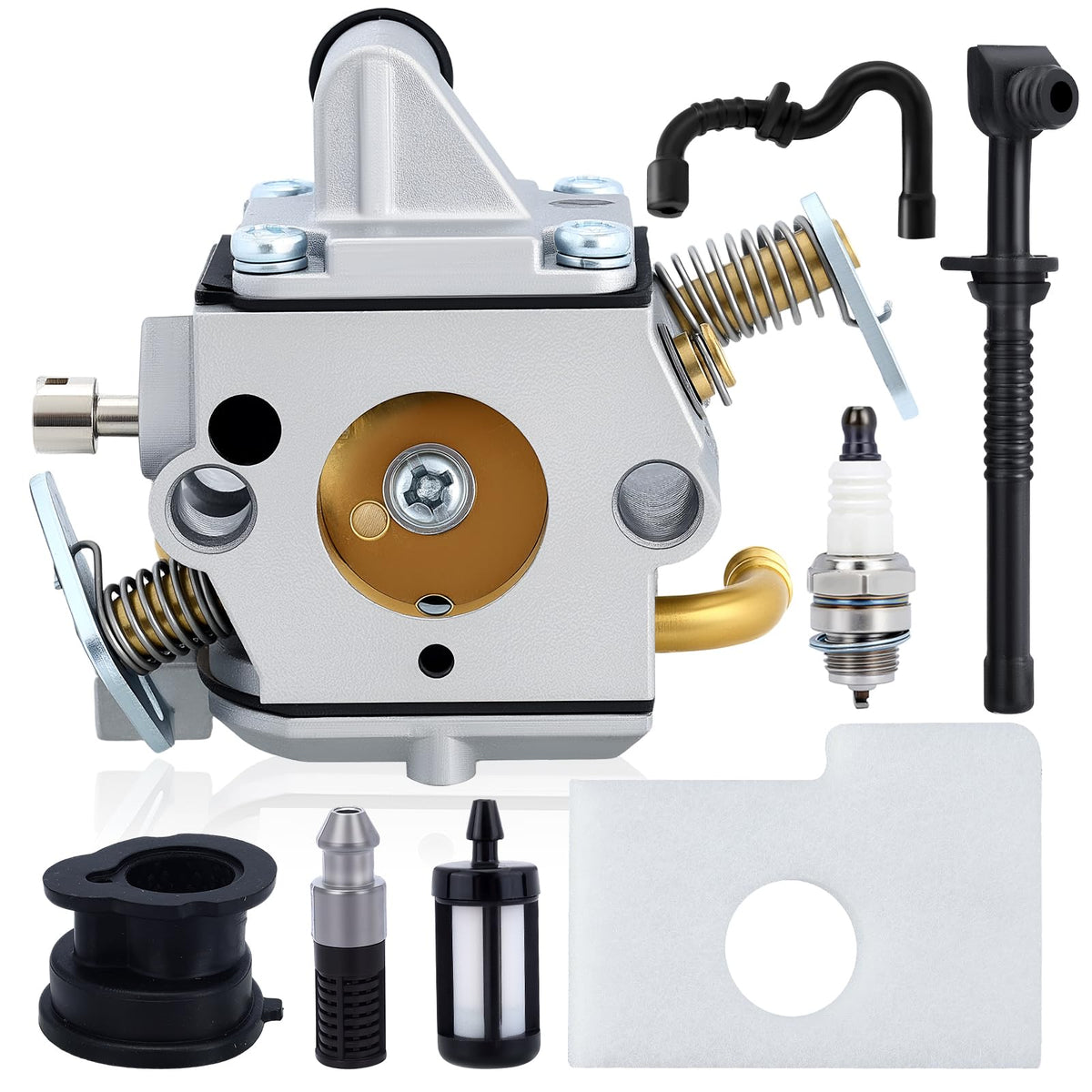 Hipa MS170/MS180 carburetor closeup for STIHL compatibility.