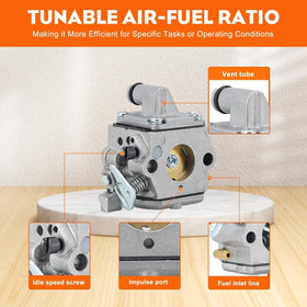 Hipa MS170/MS180 fuel filter included improves fuel flow.