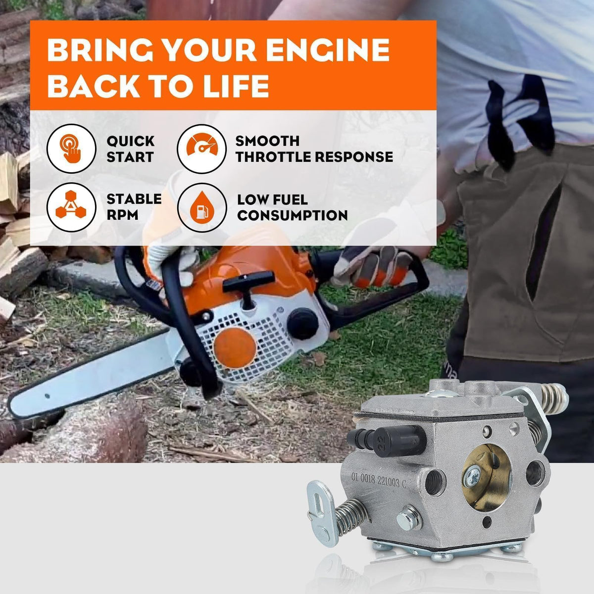 HIPA MS250 oil filter and kit component helps maintain saw efficiency.