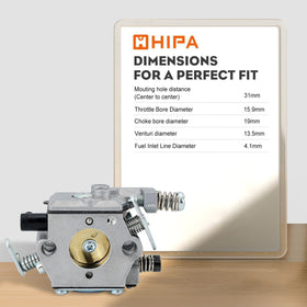 HIPA MS250 gasket depiction highlights sealing reliability for leak-free carburetor rebuilds.