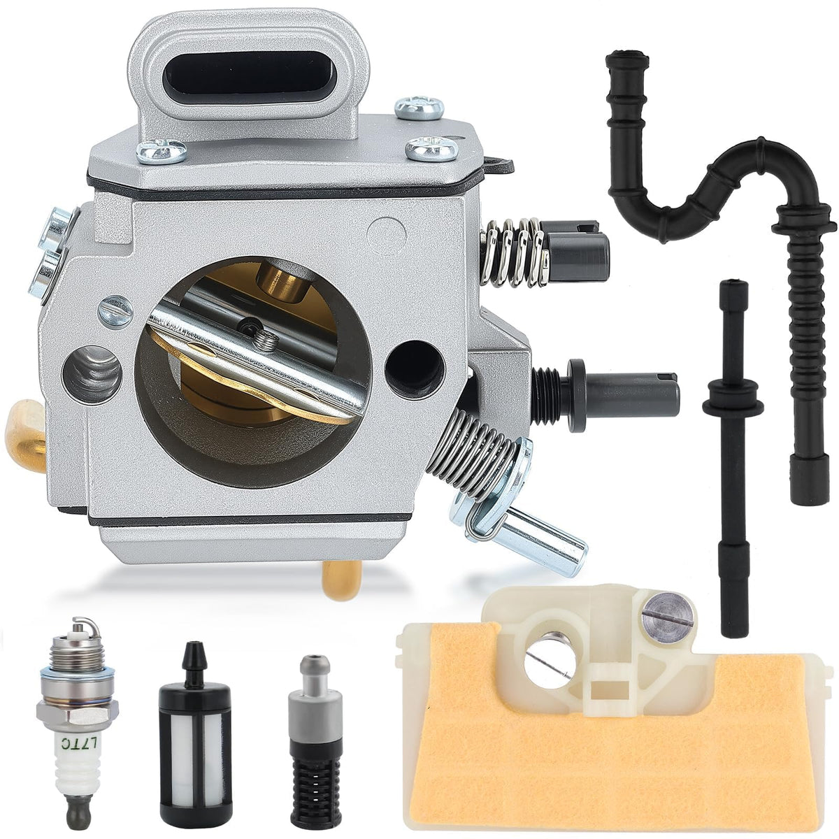 Hipa MS 290 carburetor front view highlighting compact, durable design for smooth operation