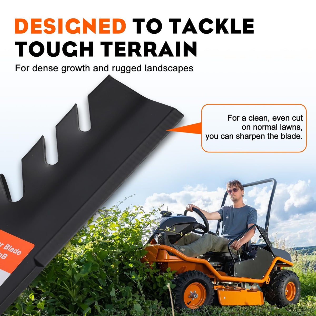 Mulching action of Hipa blades chops clippings and distributes them evenly