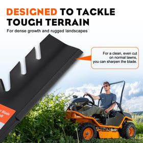 Mulching action of Hipa blades chops clippings and distributes them evenly