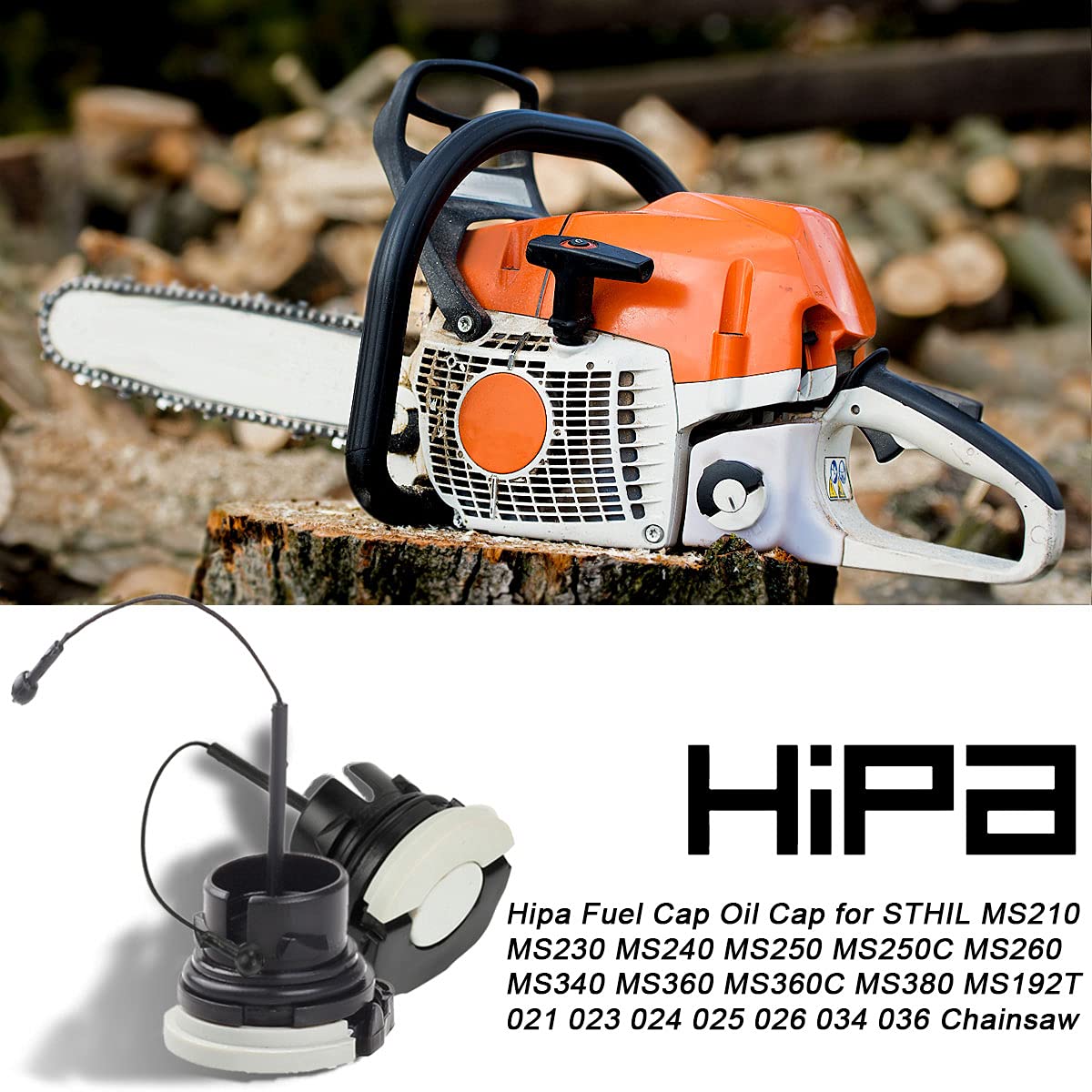 Hipa oil cap for Stihl MS260 reduces oil spills during refueling