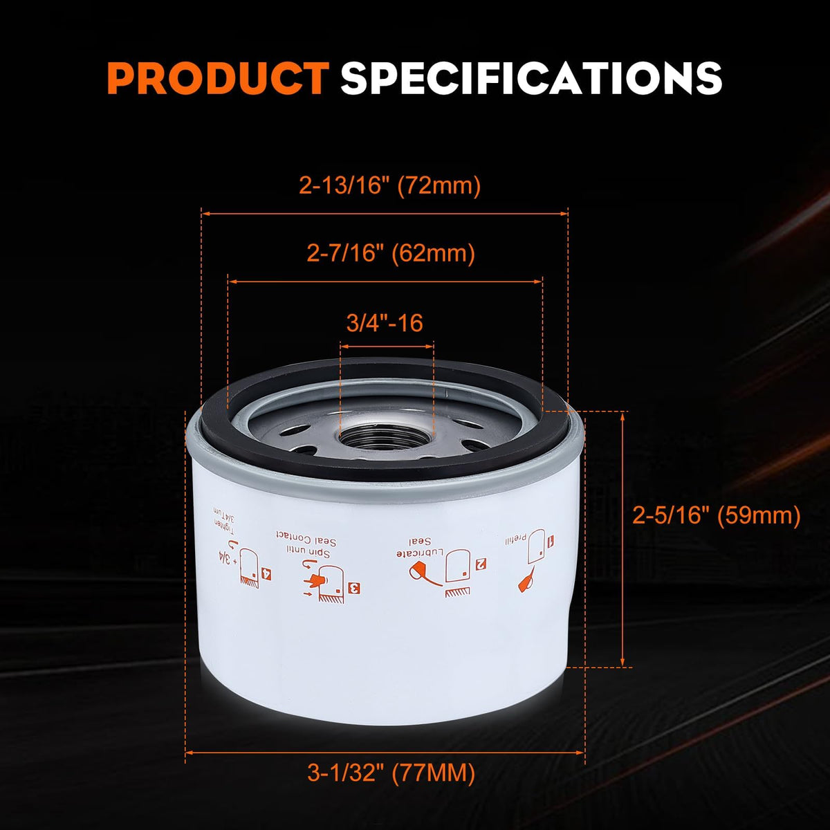 Hipa oil filter nitrile gasket material for sealing durability.