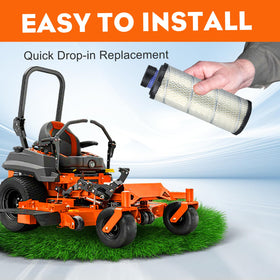 Package includes outer, inner air filters and a fuel filter for convenience.