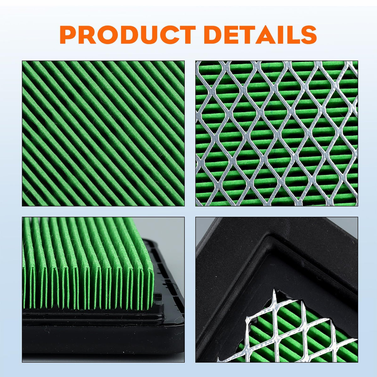 Hipa package contents include filter, pre-filter, fuel filter, spark plug