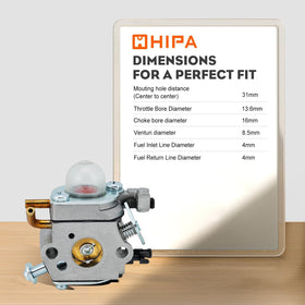 HIPA PB200 Echo blower carburetor kit brass components and diaphragms