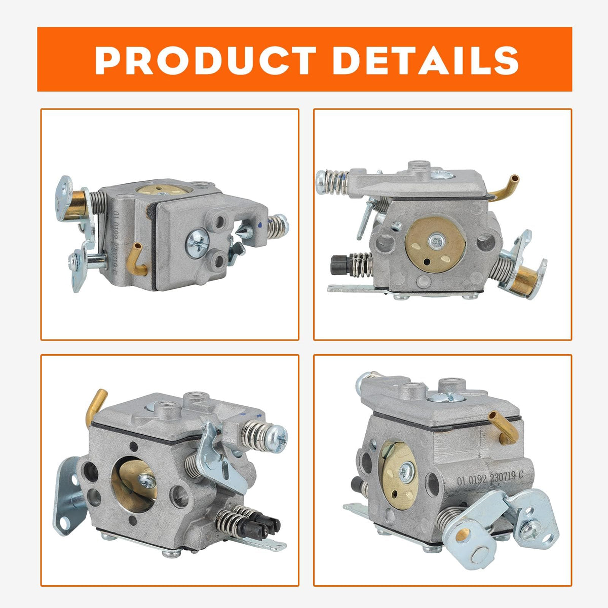 Hipa PP4620AVX dimensions confirm compatibility with Husqvarna 136/137 carburetors.