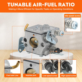 Hipa PP4620AVX kit contents including filters, fuel line, and spark plug.