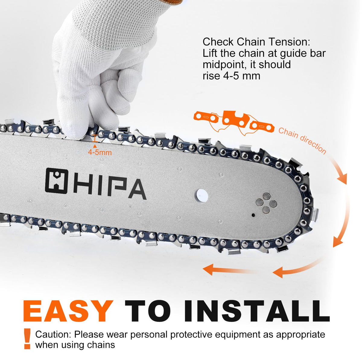 Hipa protective oil coating guards against rust and corrosion on the chain.