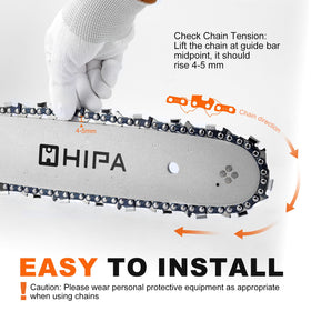 Hipa protective oil coating guards against rust and corrosion on the chain.