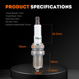 Hipa RC12YC spark plug pack 10 label close-up with compatibility notes.
