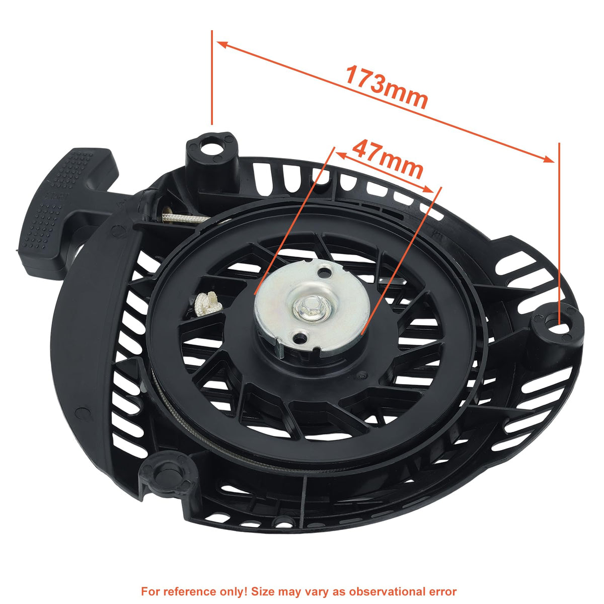 Hipa recoil starter front view showing compact design for easy maintenance.