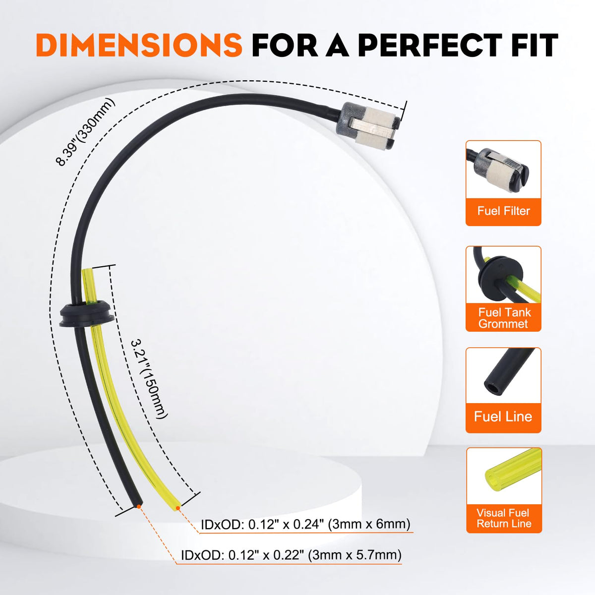 Hipa RedMax EBZ8000 compatible fuel line kit maintains steady fuel delivery