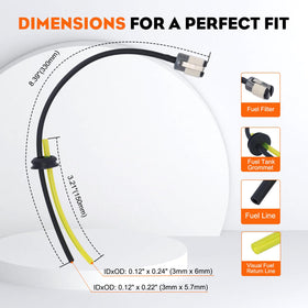 Hipa RedMax EBZ8000 compatible fuel line kit maintains steady fuel delivery