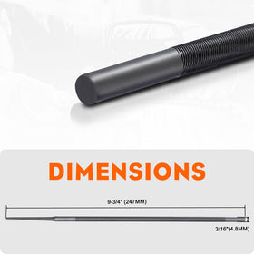Hipa round file designed for .325 pitch chains for smoother cutting.