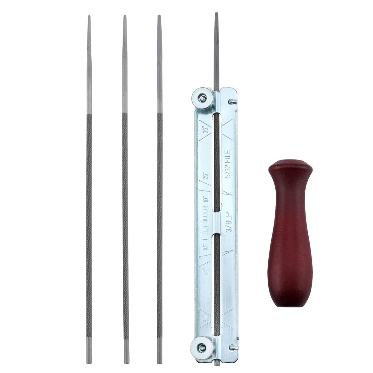 Hipa round file 5/32-4.0 mm close-up with guide for precision