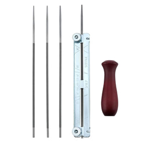 Hipa round file 5/32-4.0 mm close-up with guide for precision