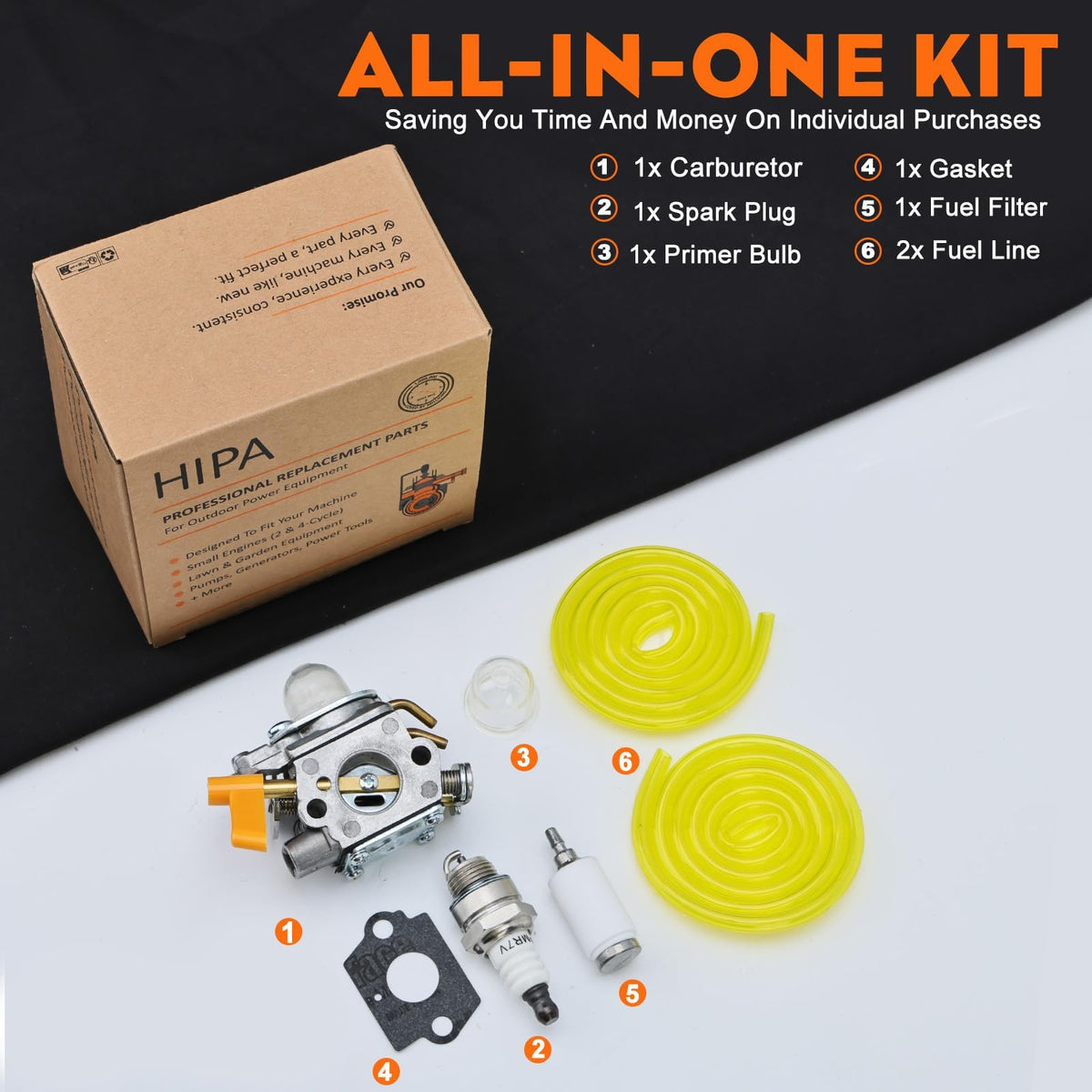Hipa carburetor kit for Ryobi CS30 supports efficient fuel delivery and fit.