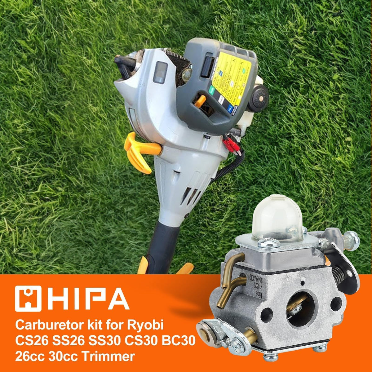 Hipa compatibility image for Ryobi RY09050 engines with carburetor kit.